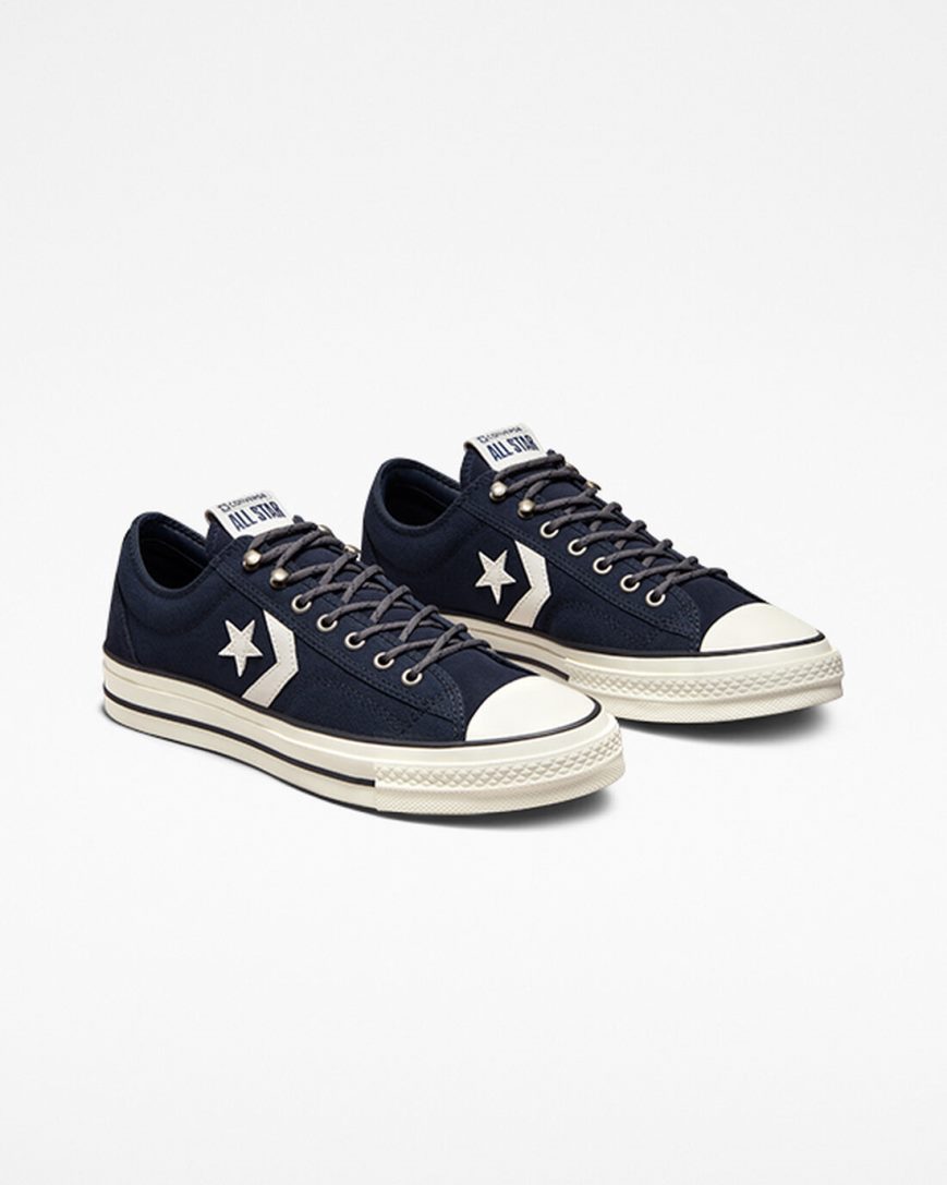 Men's Converse Star Player 76 Retro Hike Low Top Shoes Obsidian / Black | AU 0154EV